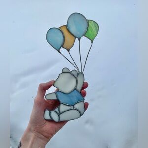 Winnie The Pooh Stained Glass Suncatcher 9.5"